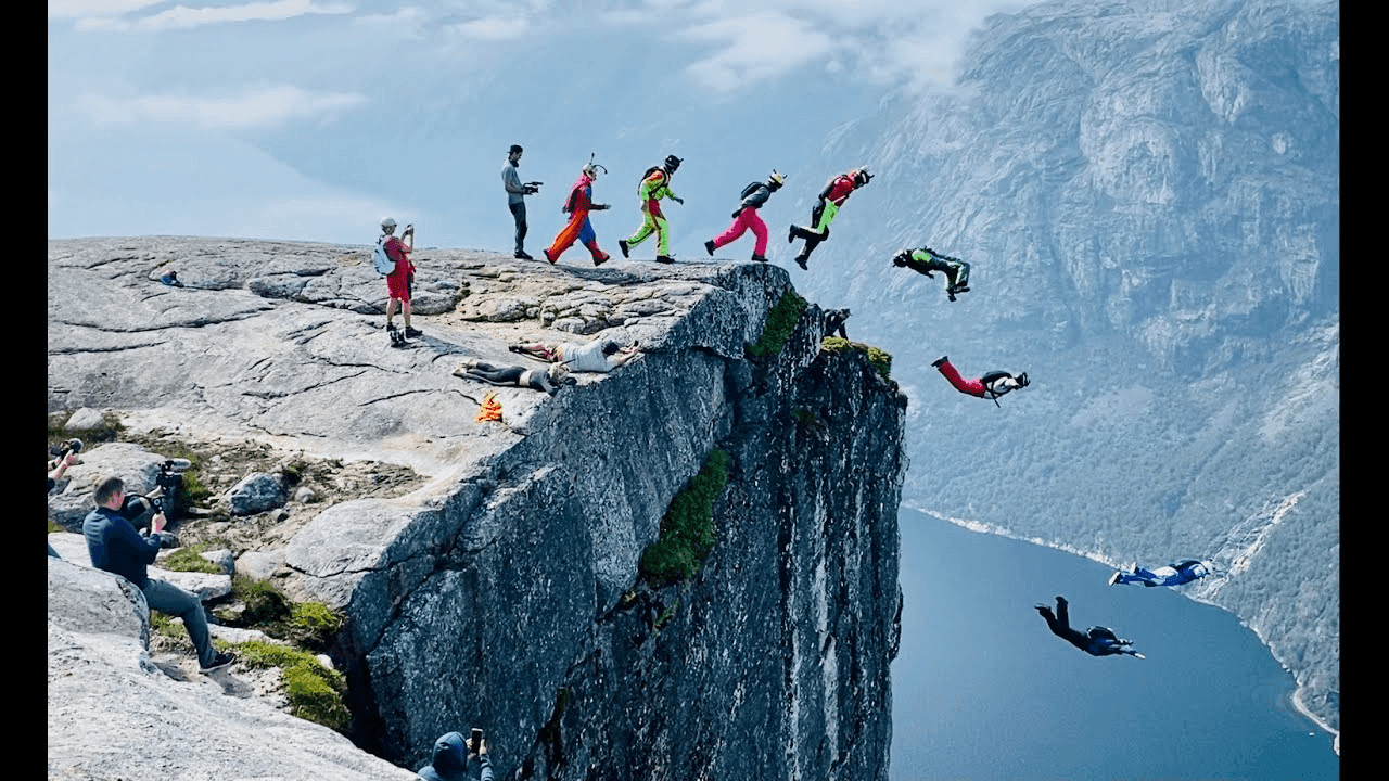 4. Base Jumping in Kjerag, Norway